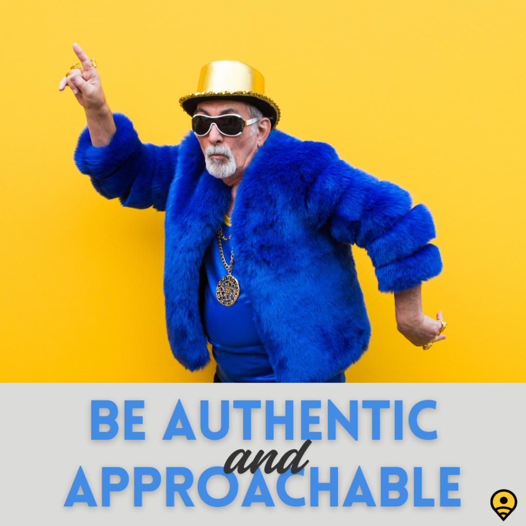 Old man in a fur coat doing a disco dance